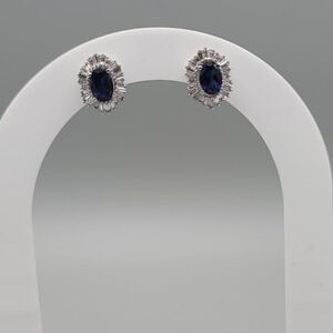 Blue Stone Stud Earrings